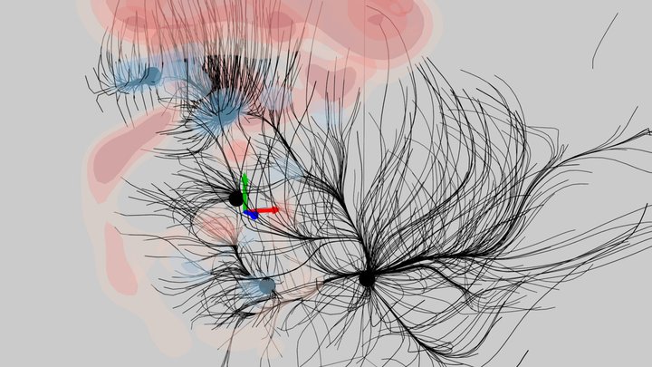 Repellers in reconstruction from CF4 groups 3D Model