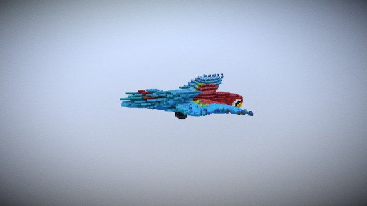 Minecraft Giant Parrot 3D Model