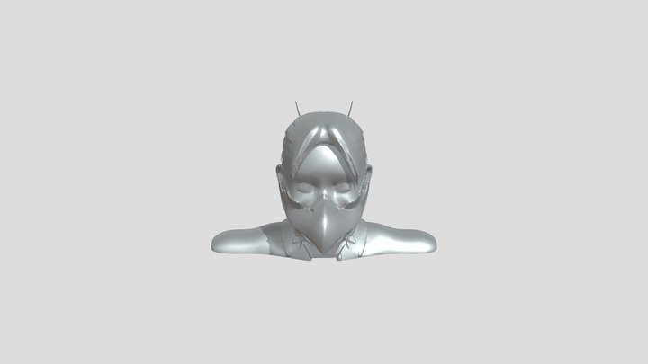 human wearing bird mask 3D Model