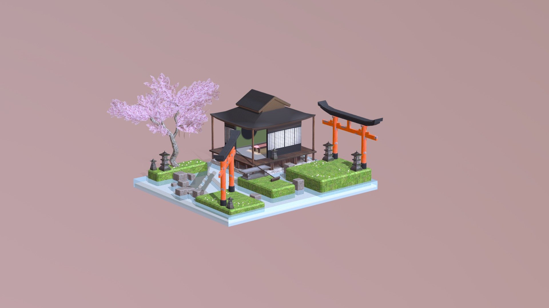 Japanese Garden Inspired Diorama - 3D model by jheinemann2 [3d2a97e ...