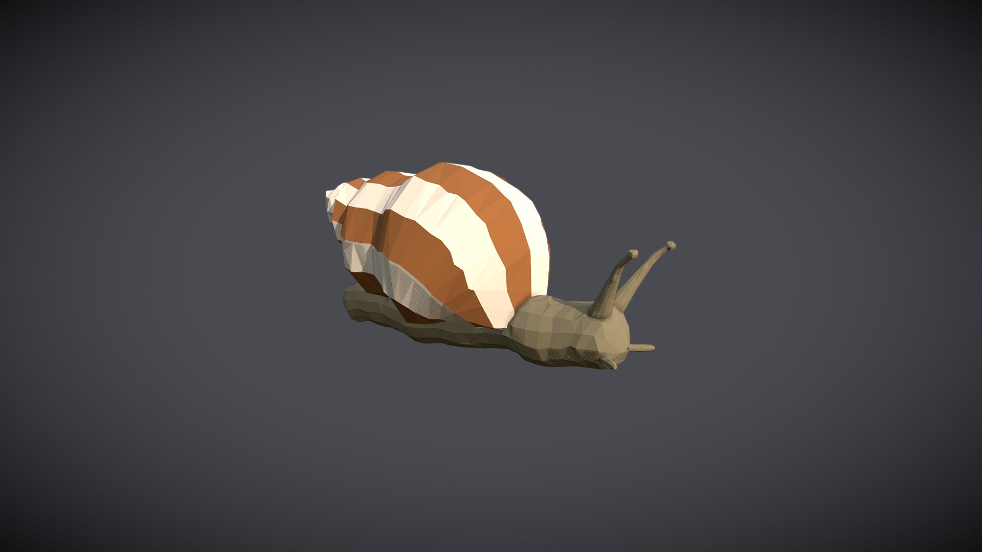 3D model Low-Poly Snail - This is a 3D model of the Low-Poly Snail. The 3D model is about a person holding a parachute.