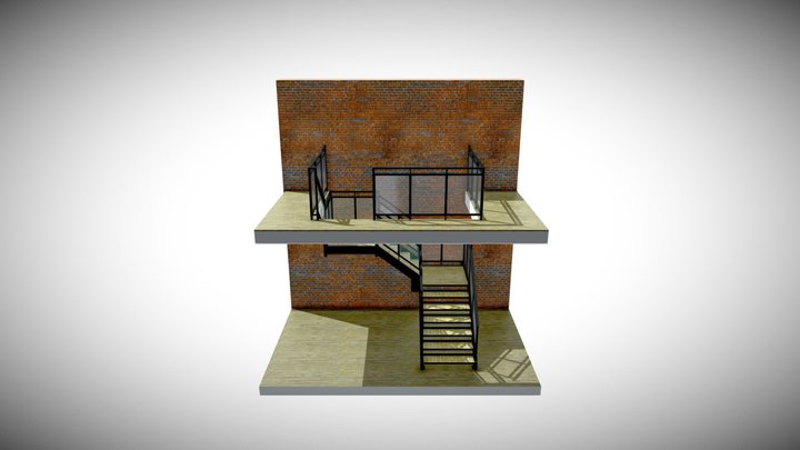 v3 restaurant staircase 3D Model