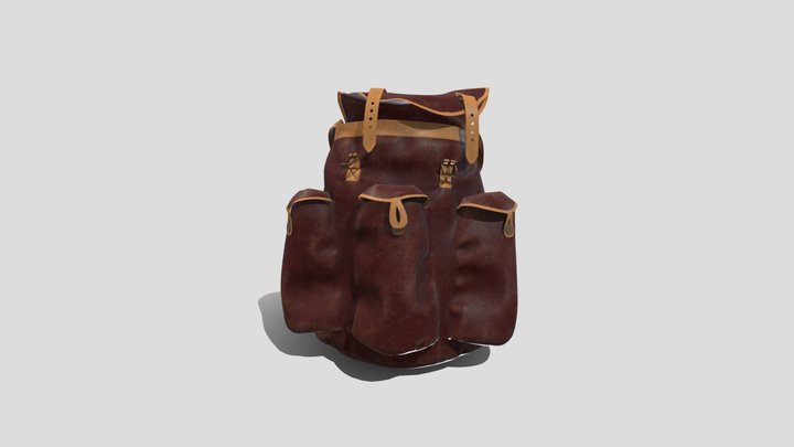 Leather Backpack 3D Model