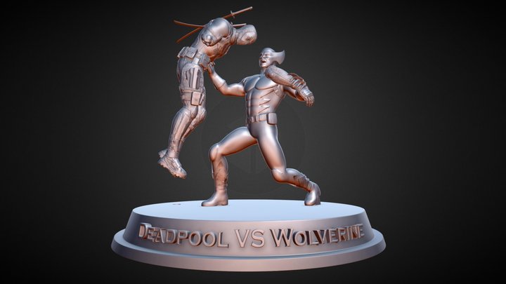 Wolverine Vs Deadpool - 3d Printable Bust 3D Model