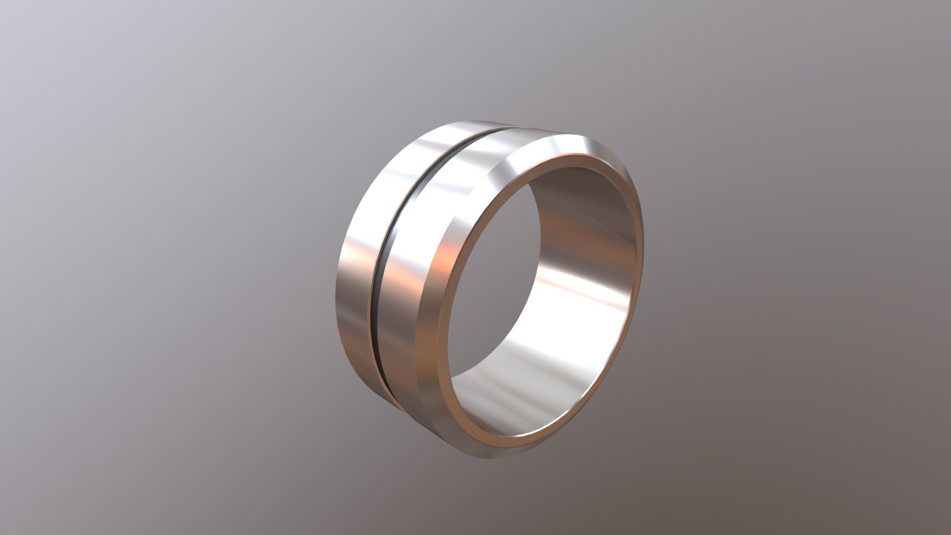 3D model Ring - This is a 3D model of the Ring. The 3D model is about a silver ring with a red circle.