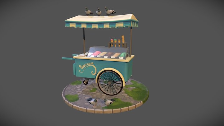 Ice Cream Cart 3D Model