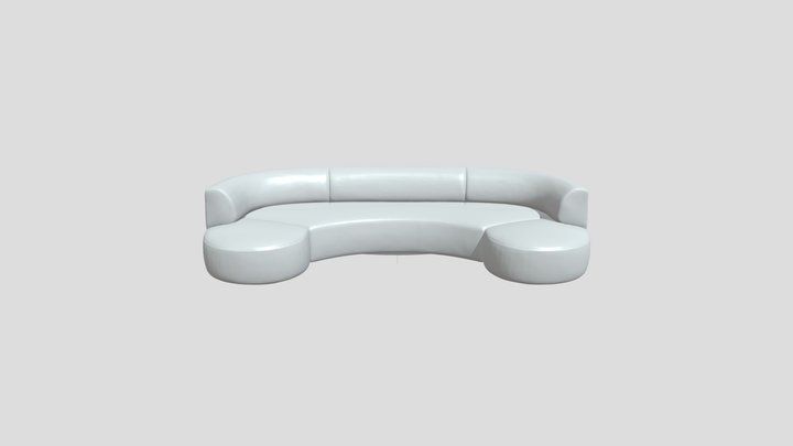 Modern curved white sectional sofa 3D Model