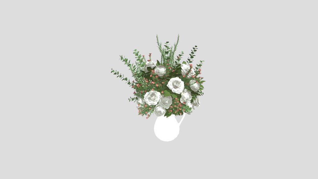 White Rose Vase