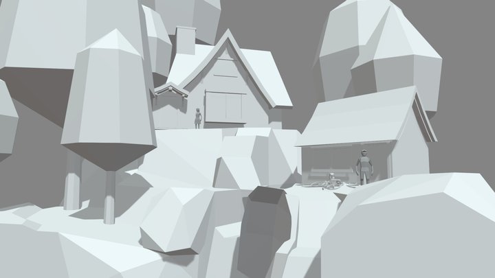 Grandma's House - Diorama and House blockout 3D Model