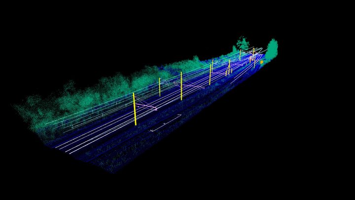 3D LiDAR point cloud from a French railway 3D Model