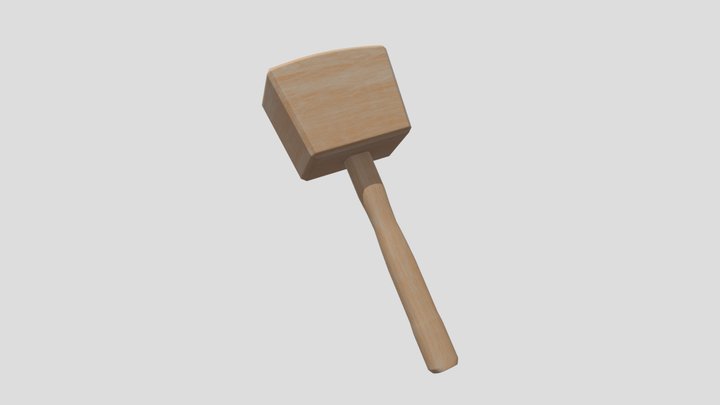 Wooden Hammer 3D Model