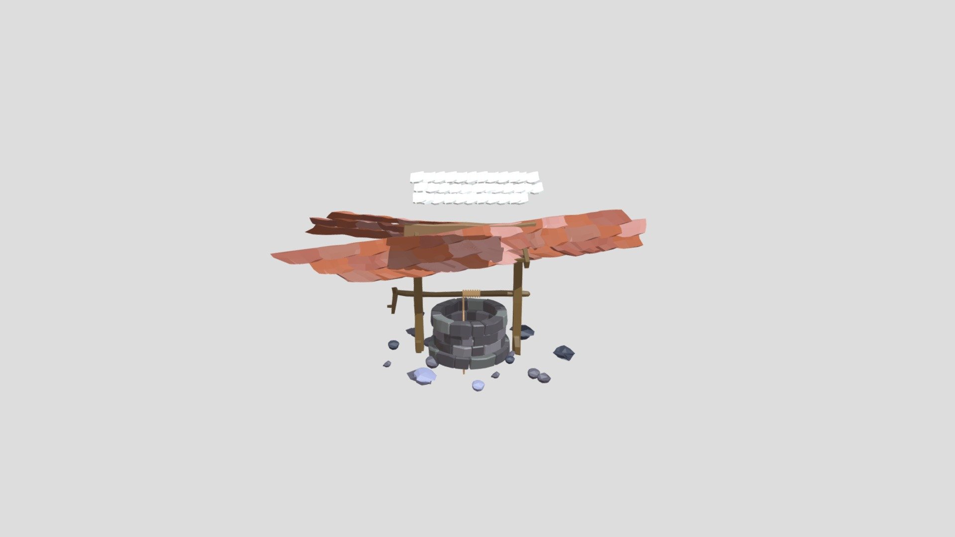 low poly fountain