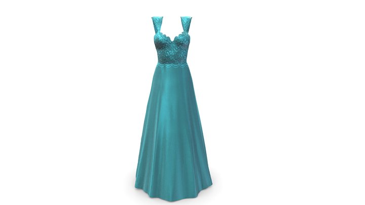 Female Royal Gown Dress 3D Model
