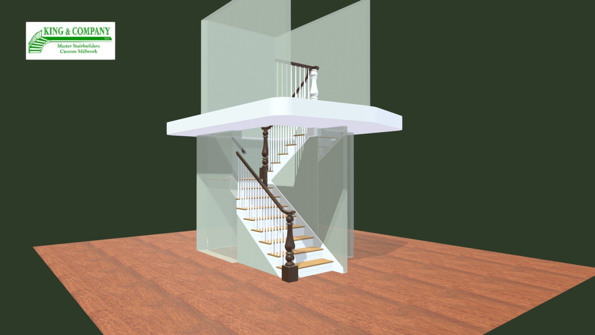 Andews Main STair 36 inch rake Rail 111523 3D model by Kingstair