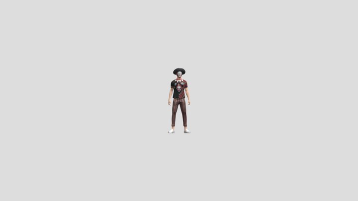 person in Halloween-themed costume 3D Model