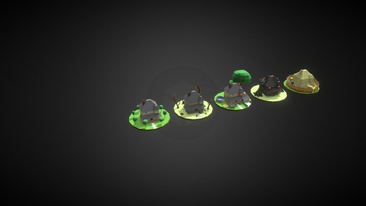 Houses - 5_Variants 3D Model
