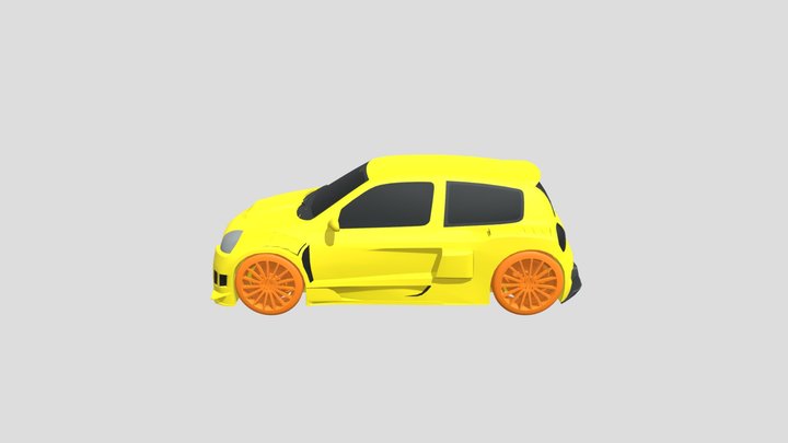 Renault Clio V6 Tuning lowpoly for 3D-printing