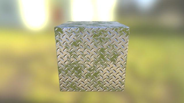 Piso Metálico com Musgo 3D Model