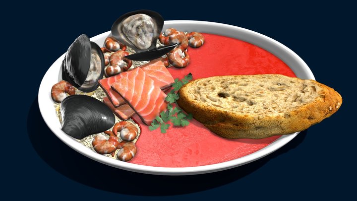 Seafood Platter and Hot Pot Delight 3D Model