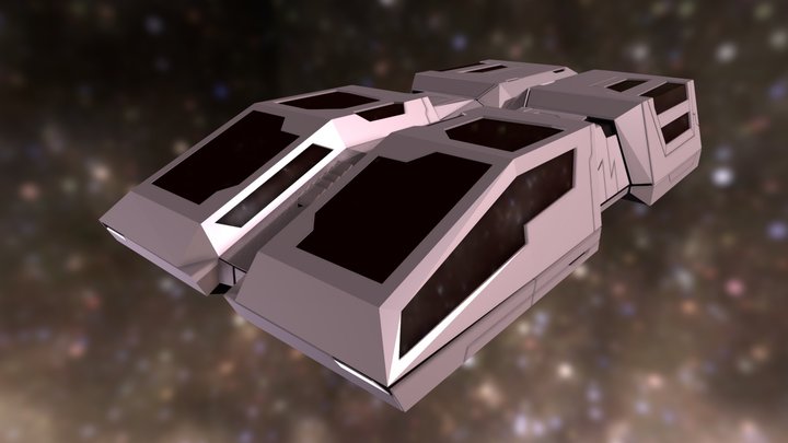 Spacehip low poly 3D Model