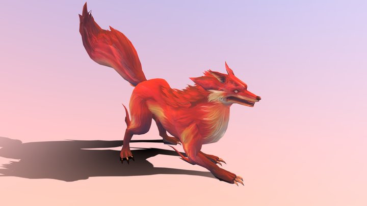 Red Fire Fox 3D Model