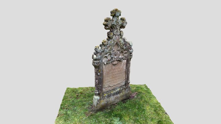 Old English Tombstone 3D Model