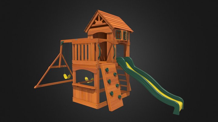Swing Set Playhouse with Balcony 3D Model