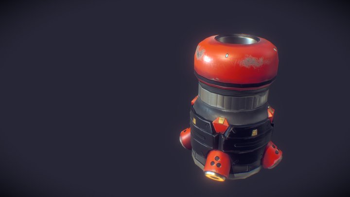 Futuristic Trashcan 3D Model