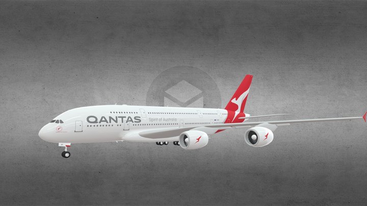Quantas A380 (Free if...) 3D Model