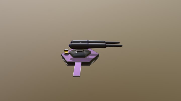 Twin Cannon Emplacement 3D Model