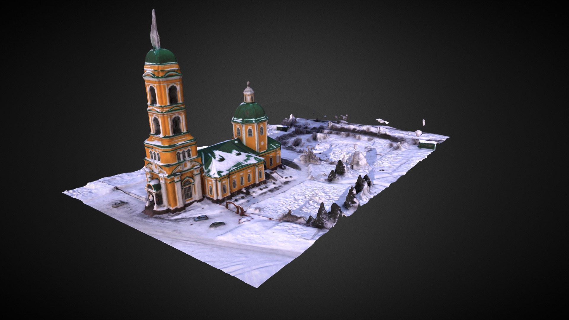 3D model Nikolo-Berezovka сhurch - This is a 3D model of the Nikolo-Berezovka сhurch. The 3D model is about a toy castle on a map.