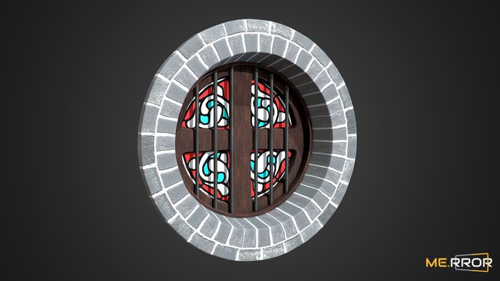 [Game-Ready] Cathedral Catacomb Stained Glass 3D Model