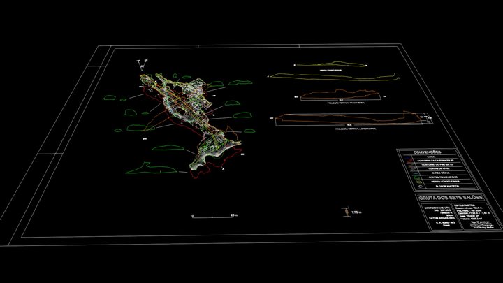 Gruta dos Sete Salões - Mapa espeleológico 3D – Modello 3D gratuito STL