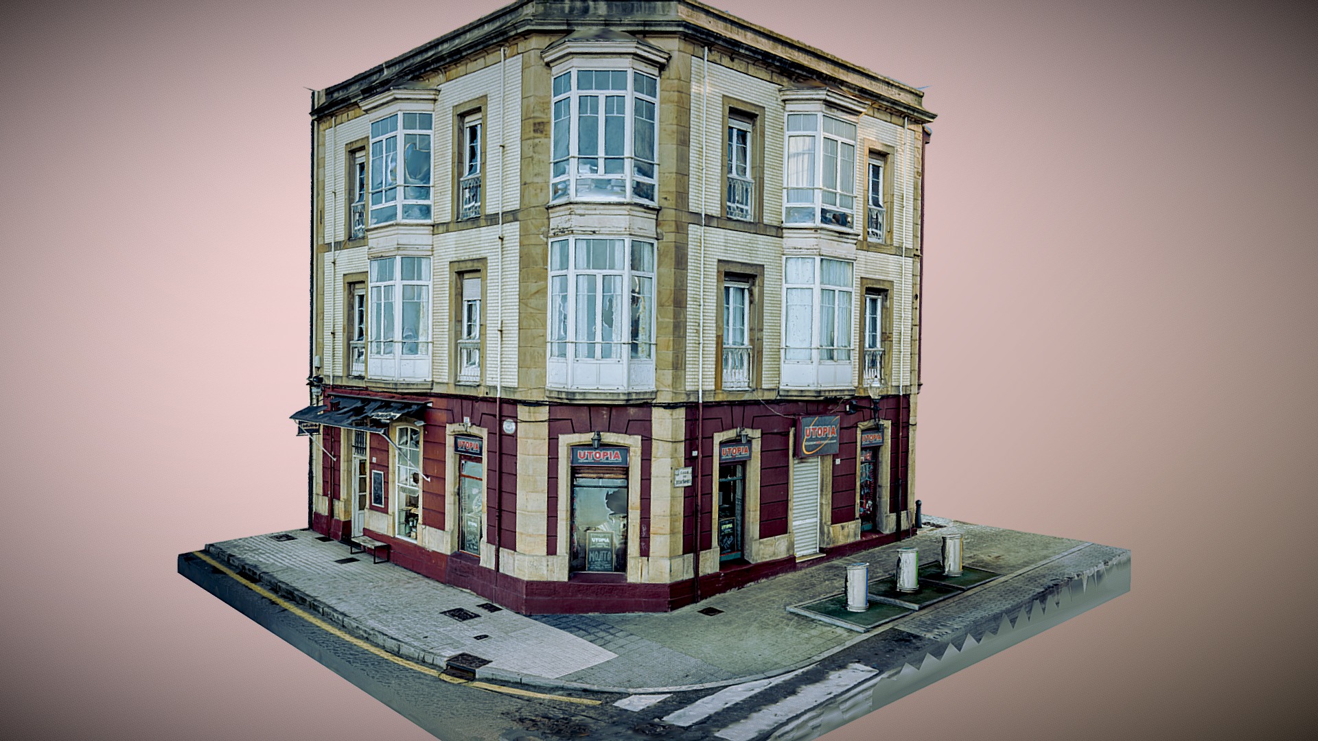 3D model Utopia building raw photogrammetry scan - This is a 3D model of the Utopia building raw photogrammetry scan. The 3D model is about a painting of a building.
