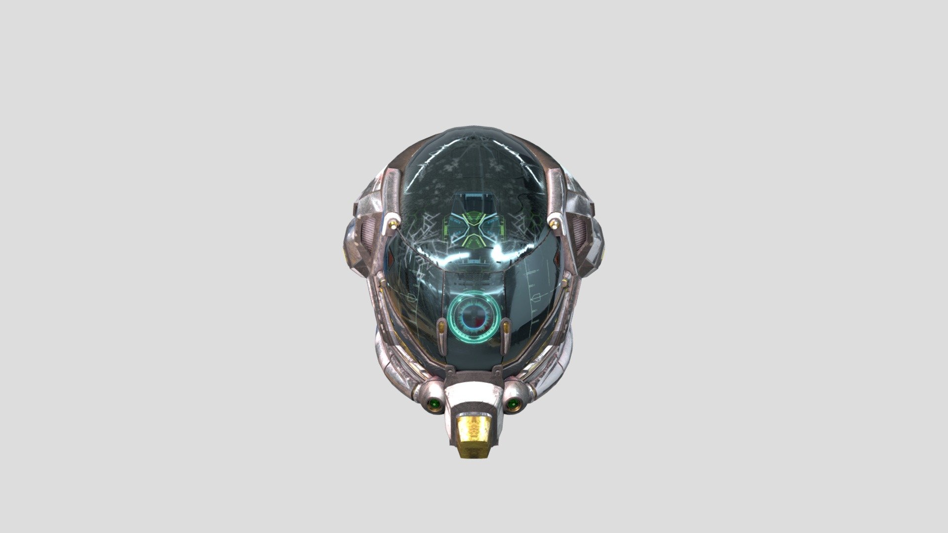 Damaged Helmet with sketchfab light