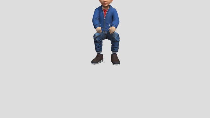 Kids Sitting 3D Model