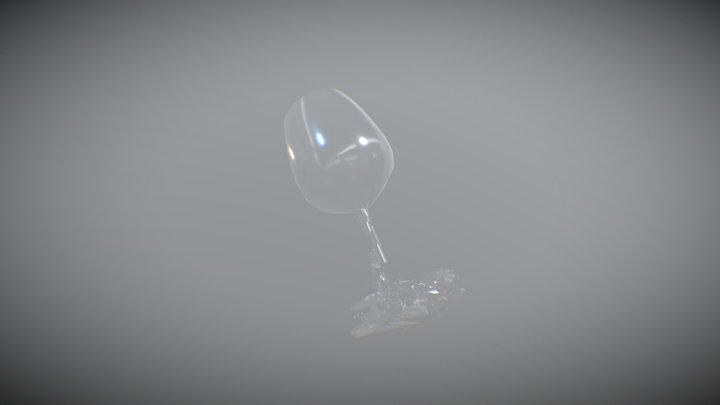 Wine Glass_Fall_01 (Free) 3D Model