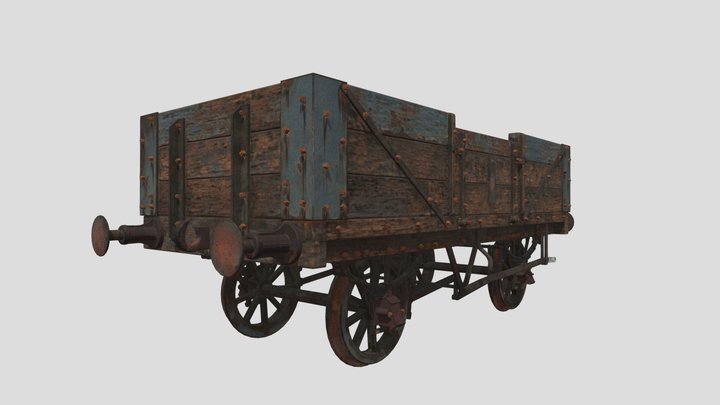 3 Plank Wagon 3D Model
