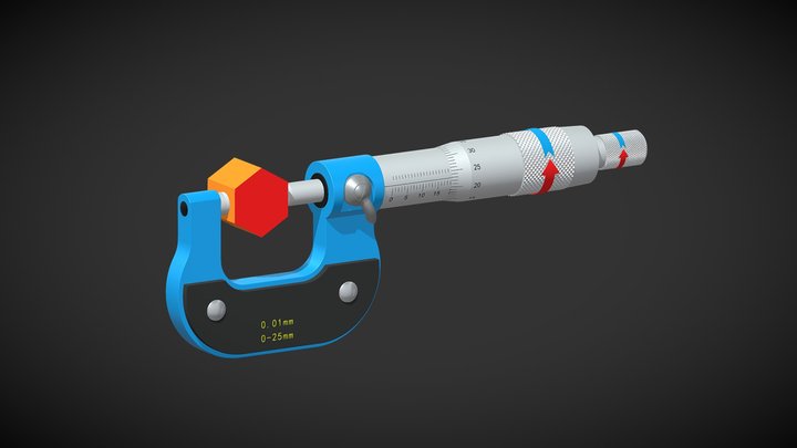 【VR动画】外径千分尺的使用 3D Model