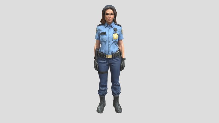 police officer woman 3D Model