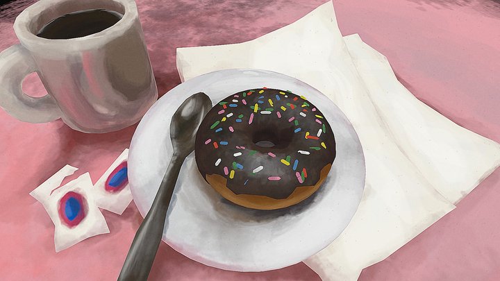 Donut painting 3D Model
