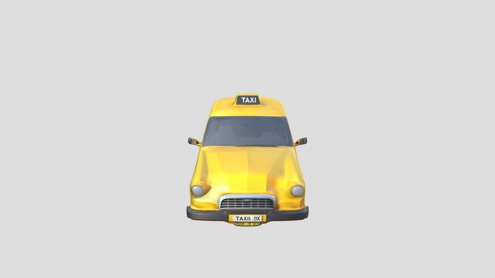 a taxi car lowpoly yellow clor 3D Model