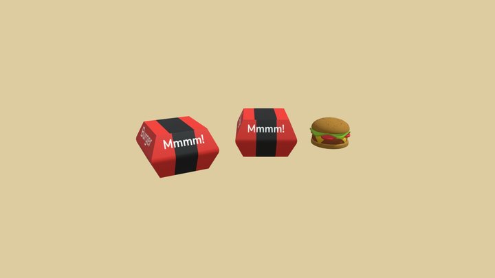 Hamburger Textured Box (To be updated) 3D Model