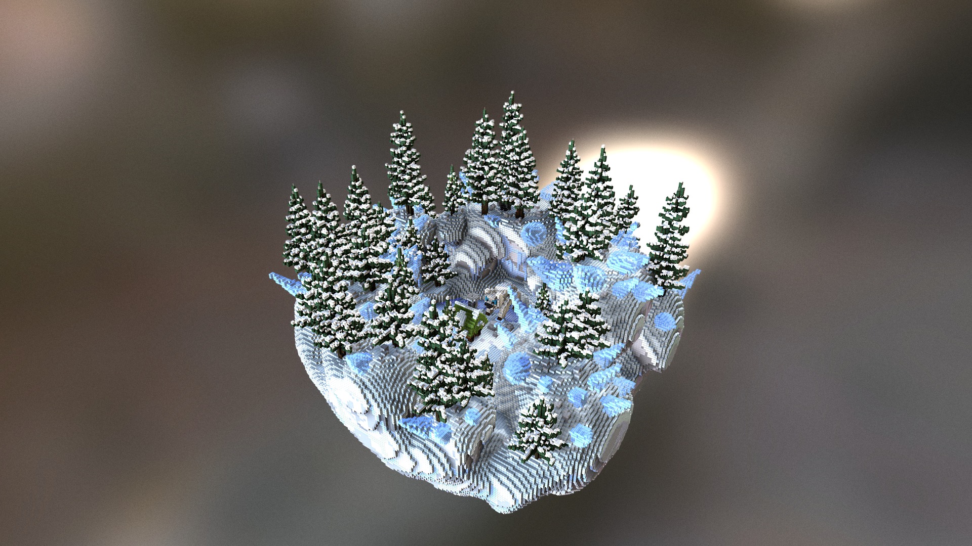 3D model Winter PVP - This is a 3D model of the Winter PVP. The 3D model is about a blue and white crystal ball.