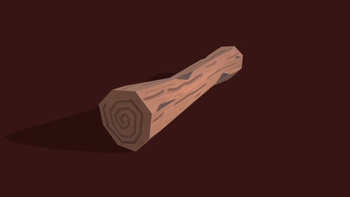 Low Poly Log 3D Model