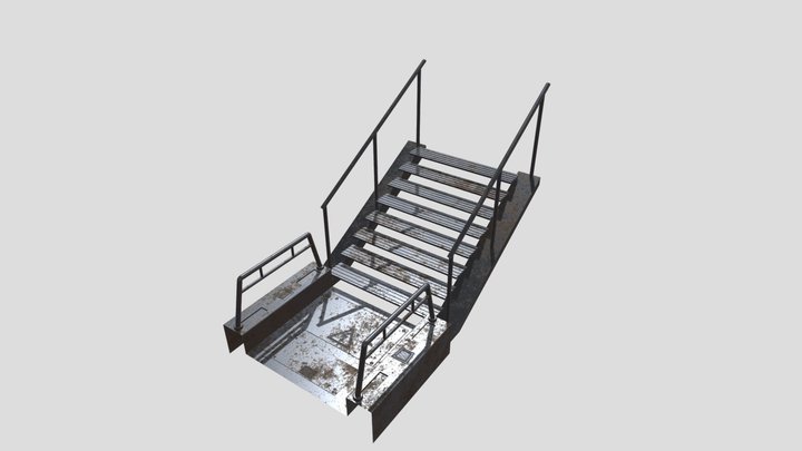 SciFi Walkways Grunge   Stairs 3D Model