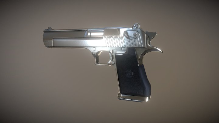 Gun - Desert Eagle .44 -  ver.2 metallic 3D Model