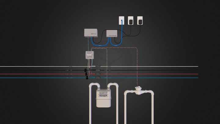 Omnimeter Pulse v.4 -Wired to Water & Gas Meters 3D Model
