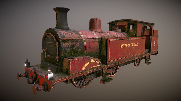 Abandoned London Steam Train 3D Model