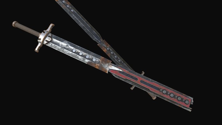 Custom Sword Design 3D Model
